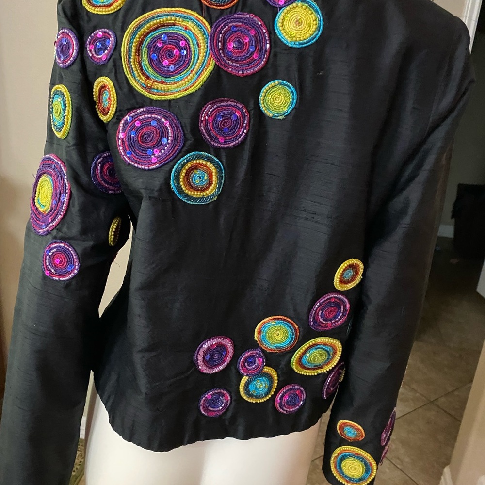 Anage Jacket/Shirt. Black with Beading. Size Small